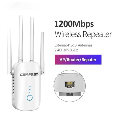شراء مكرر واي فاي قوي 1200Mbps 2.4G / 5GHz موسع واي فاي طويل المدى 802.11ac online manufacture