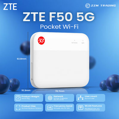 شراء أصل جديد غير مقفل ZTE F50 5G راوتر Pocket WiFi 1.6Gbps SA/NSA 5G Hotspot المحمول Pocket Mini WiFi Router online manufacture