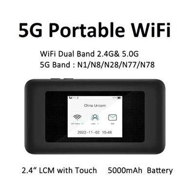 شراء 5000mAh 5G Dual-Band Pocket Router WiFi 6 Hotspot with SIM Slots 72H Streaming for Travel & Remote Work online manufacture